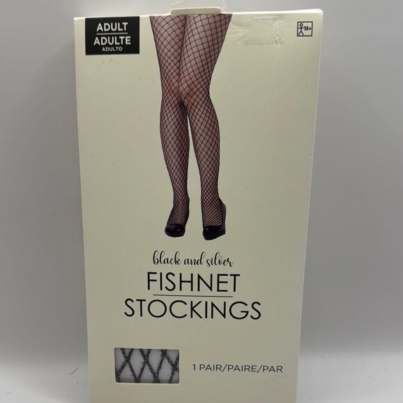 Accessories - Black and Silver Fishnet Stockings